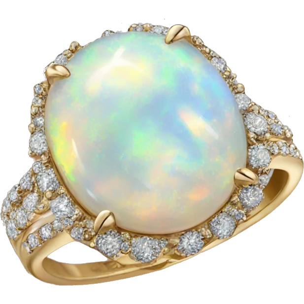 realistic opal ring with tiny diamonds emoji