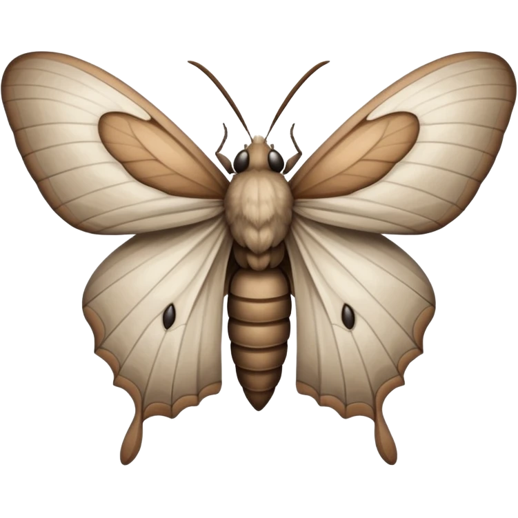 White and brownish-grey dusty moth emoji