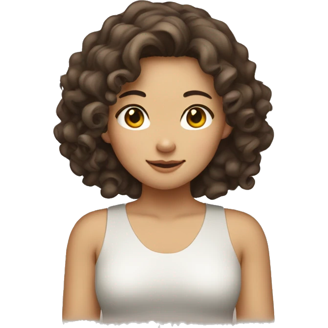 curly brown hair asian girl emoji