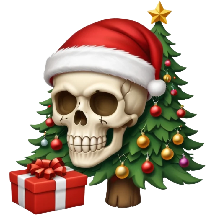 Skull ,Christmas tree emoji