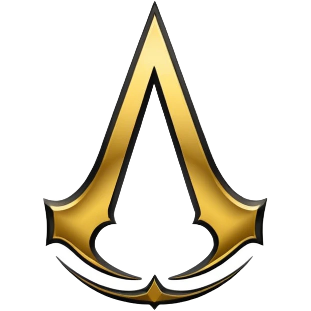 Assassin creend logo emoji in gold and black shaddow  emoji