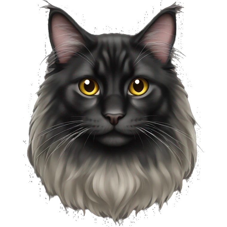 Black Maine coon cat  emoji