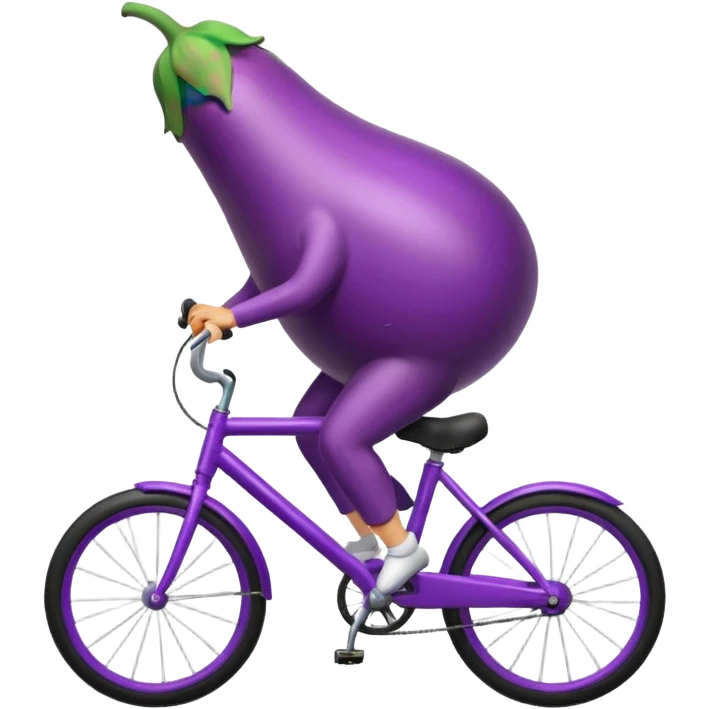 Eggplant riding a bicycle  emoji