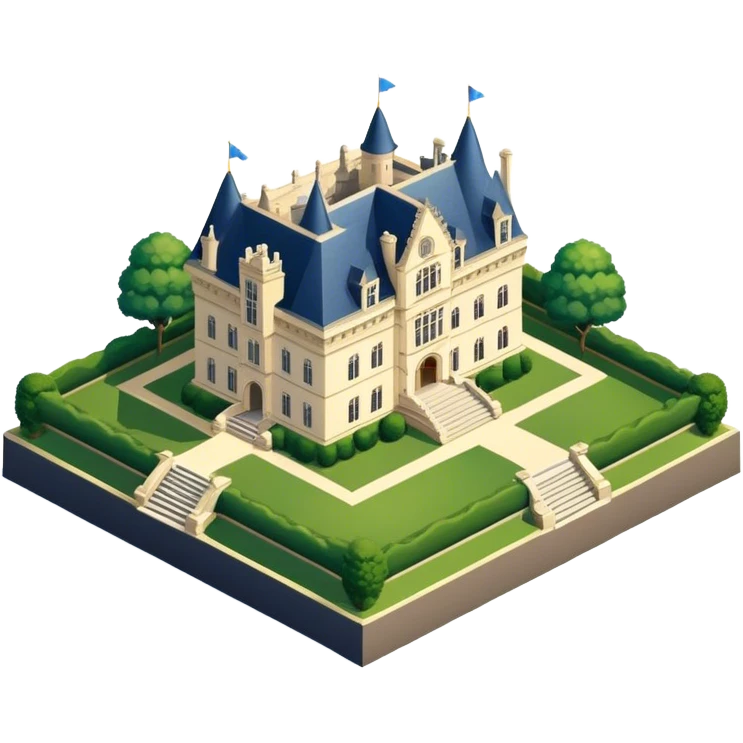 Oheka castle, isometric exterior  emoji