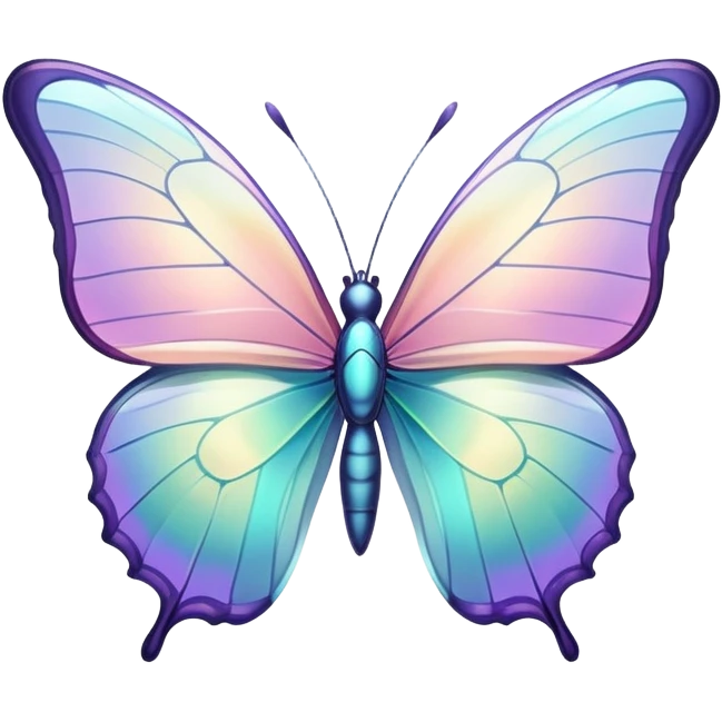 Pastel iridescent glass butterfly emoji