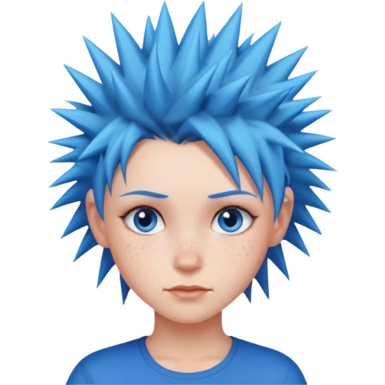 spiky hair blue eyes girl emoji