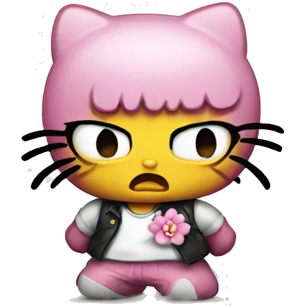 Hello kitty angry emoji