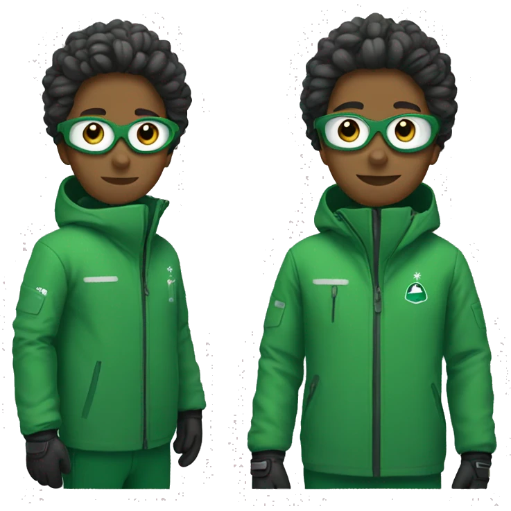 snowboarder with green jacket emoji