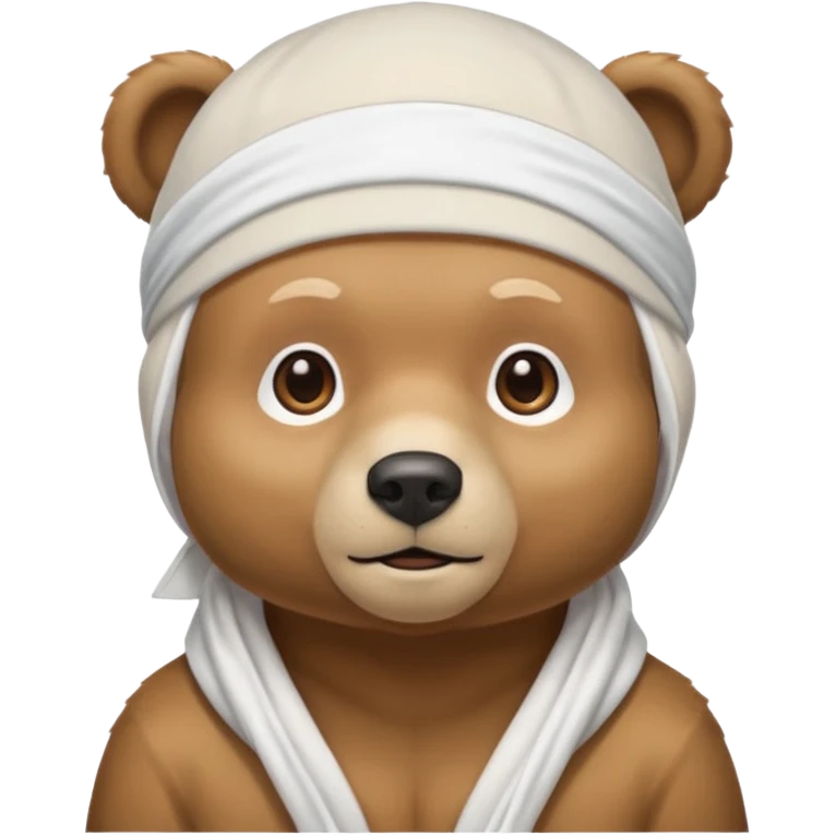 Сделай лицо медведя в белой дюраге emoji