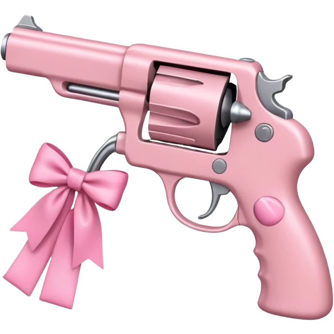 pink gun with pink bow on it  emoji