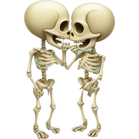 Kissing skeletons emoji