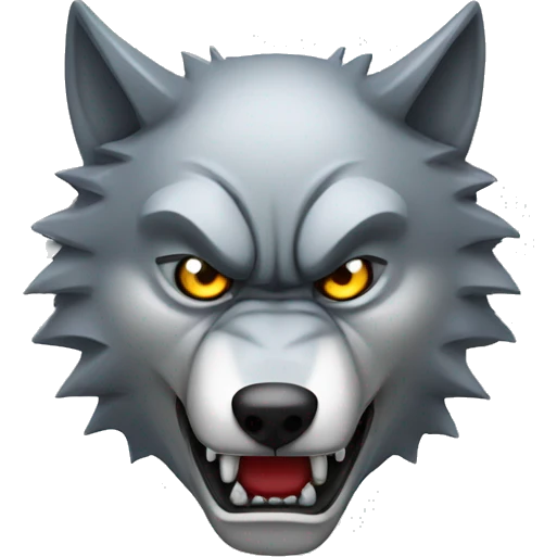 Angry robotic wolf head emoji