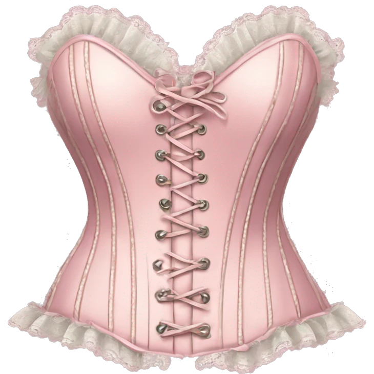 vintage rococo light pink corset with lace and frills  emoji