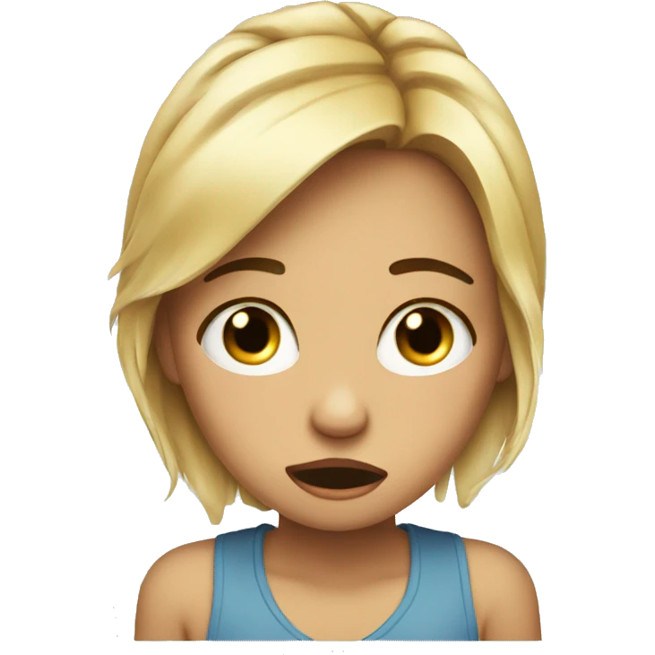 beautiful girl crying with tears running down her face emoji