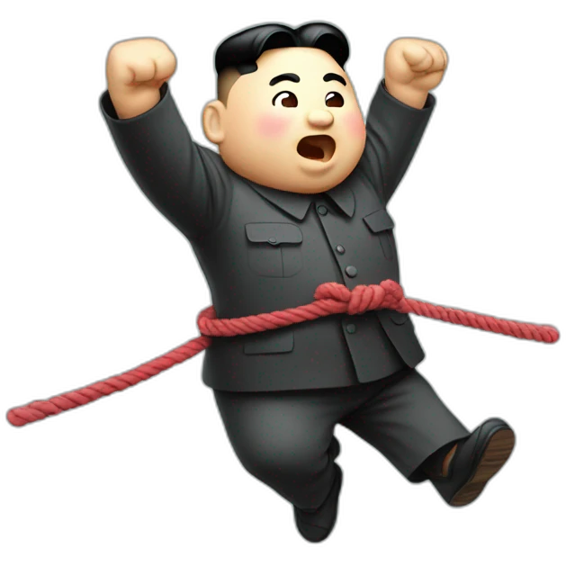 Kim jong un jumping with a rope emoji