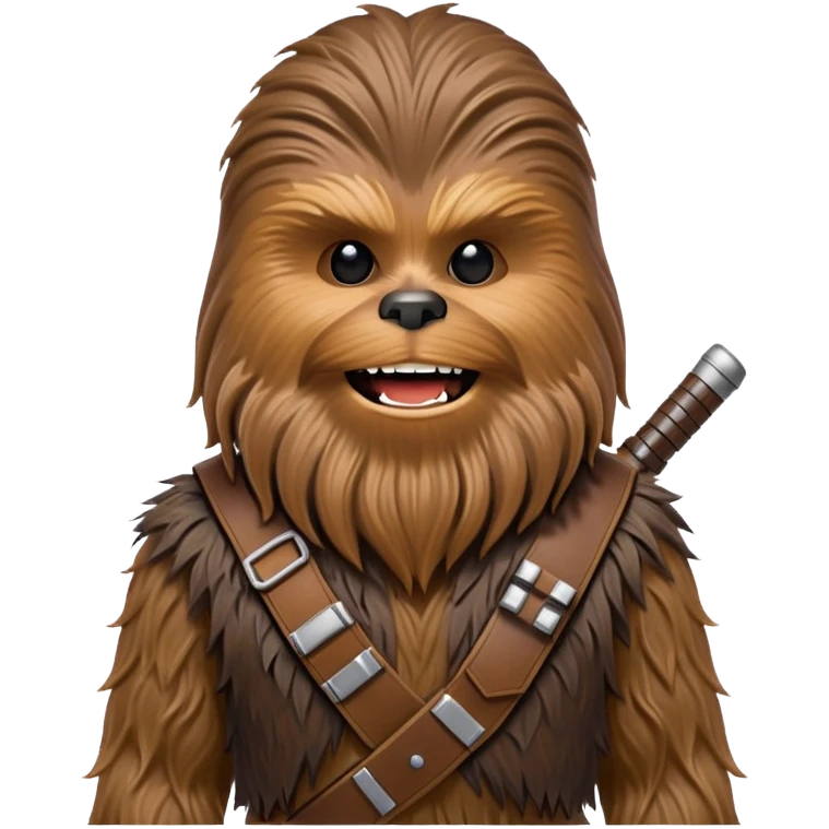 Chewbacca, the wookiee from Star Wars with brown fur and bandolier emoji