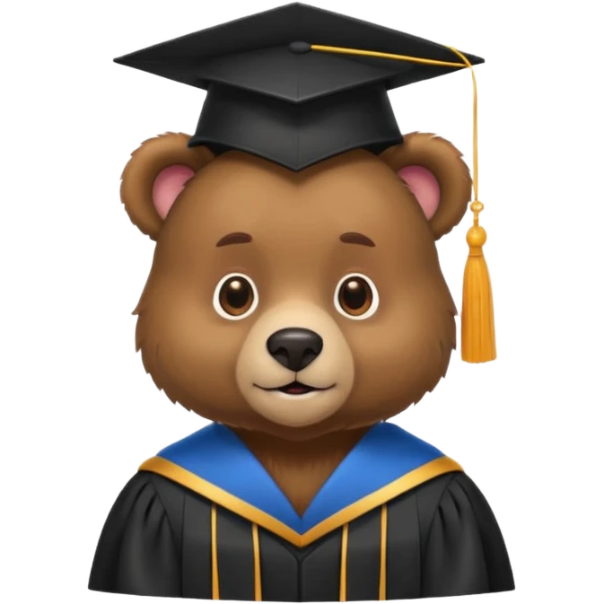 Graduating bear emoji