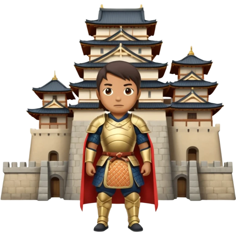 Japanese Castle Lord, Lord standing before a Japanese castle backdrop emoji