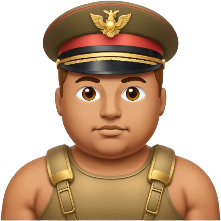 Cinematic Realistic Botero Bronze Roman fat Soldier Emoji. emoji