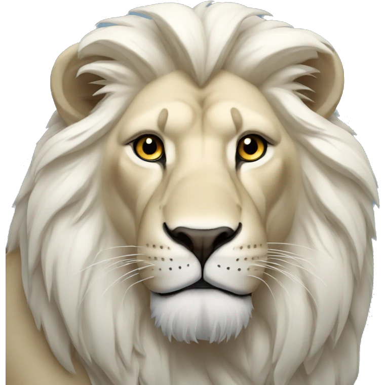 Lion blanc qui fâcher  yeux bleues   emoji