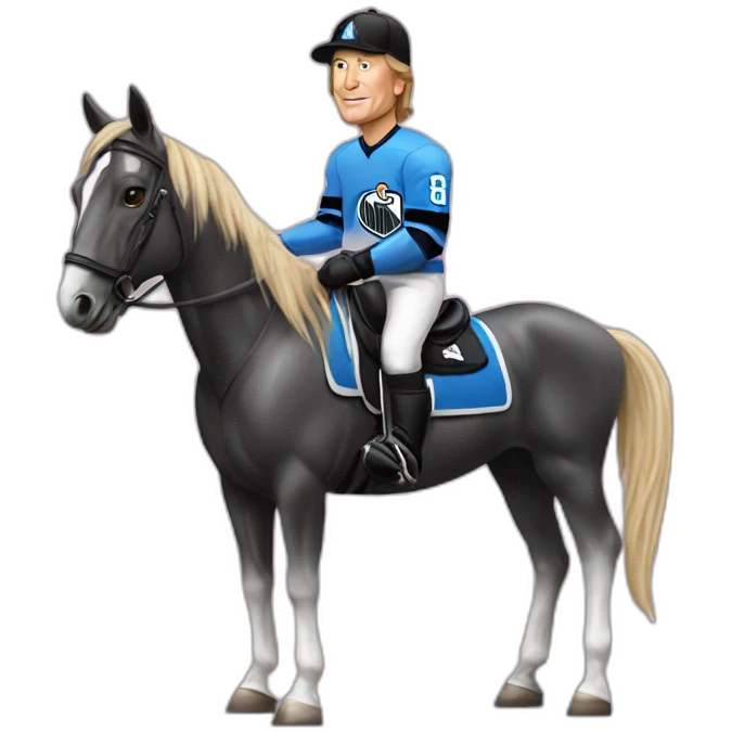 Wayne gretzky with a horse emoji