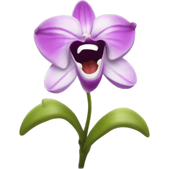 a laughing orchid emoji