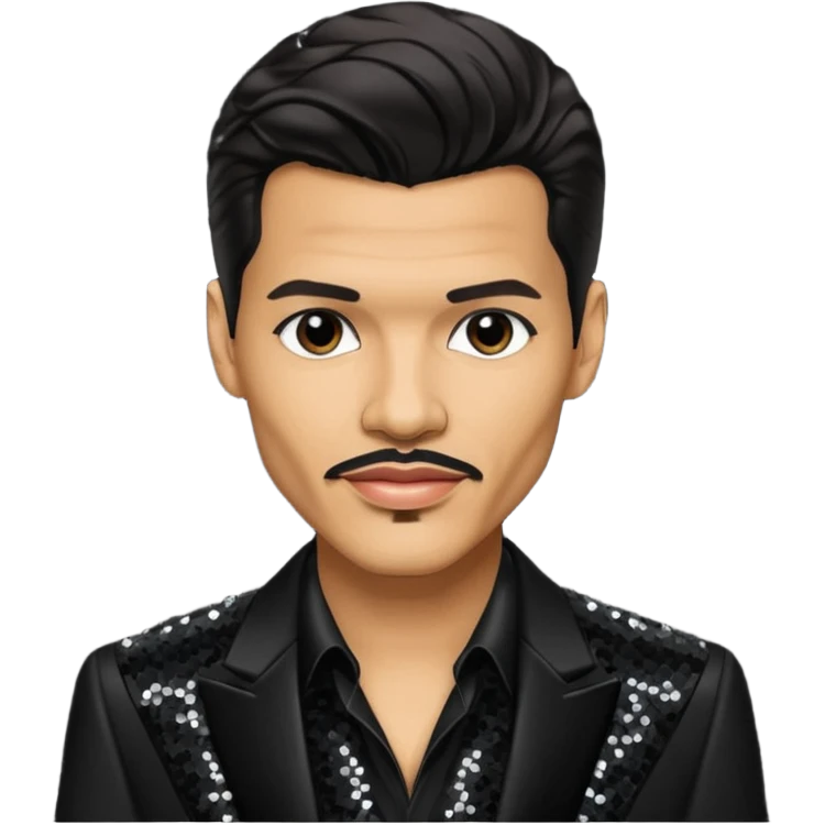 El DeBarge with dark brown hair, black sequin outfit emoji