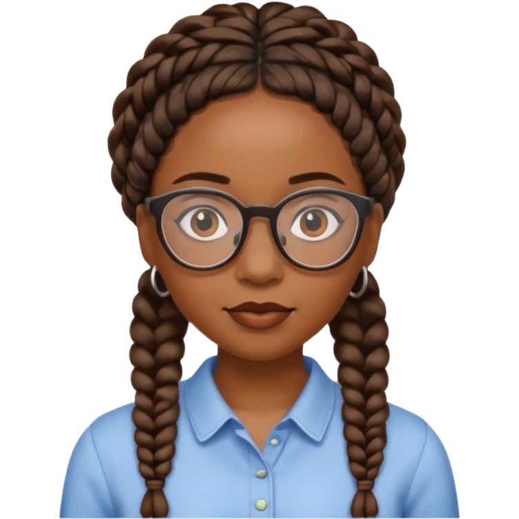 a black woman with glasses and braids emoji