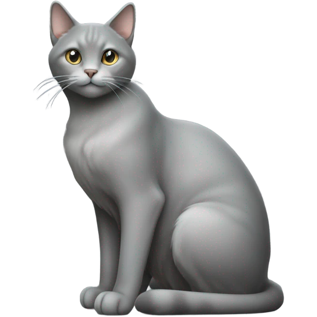 Grey cat sitting  emoji