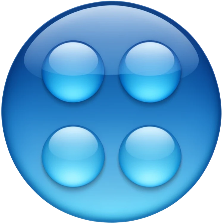 Two round cells in light blue and blue
Soft gradient
Slightly translucent texture
Minimal scientific illustration
White background
Clean and calm mood emoji