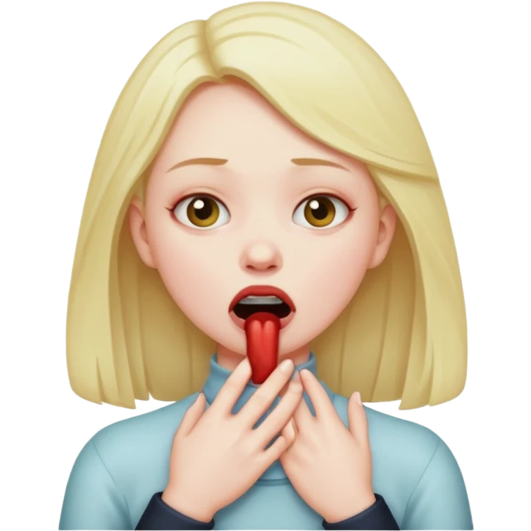 Girl choking herself emoji