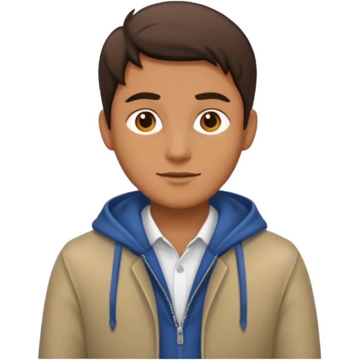 man, shot from the center of the chest, but wearing clothes emoji