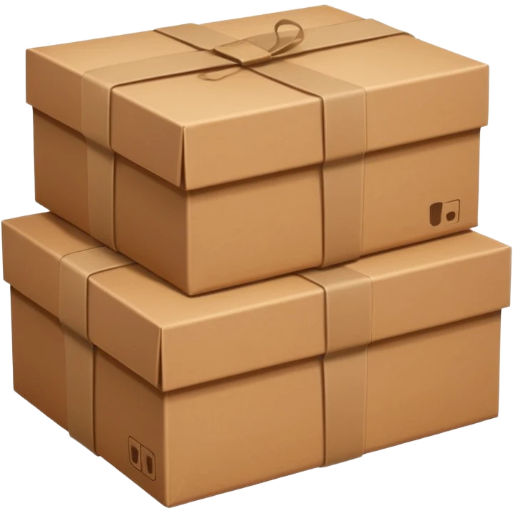 three brown paper boxes emoji