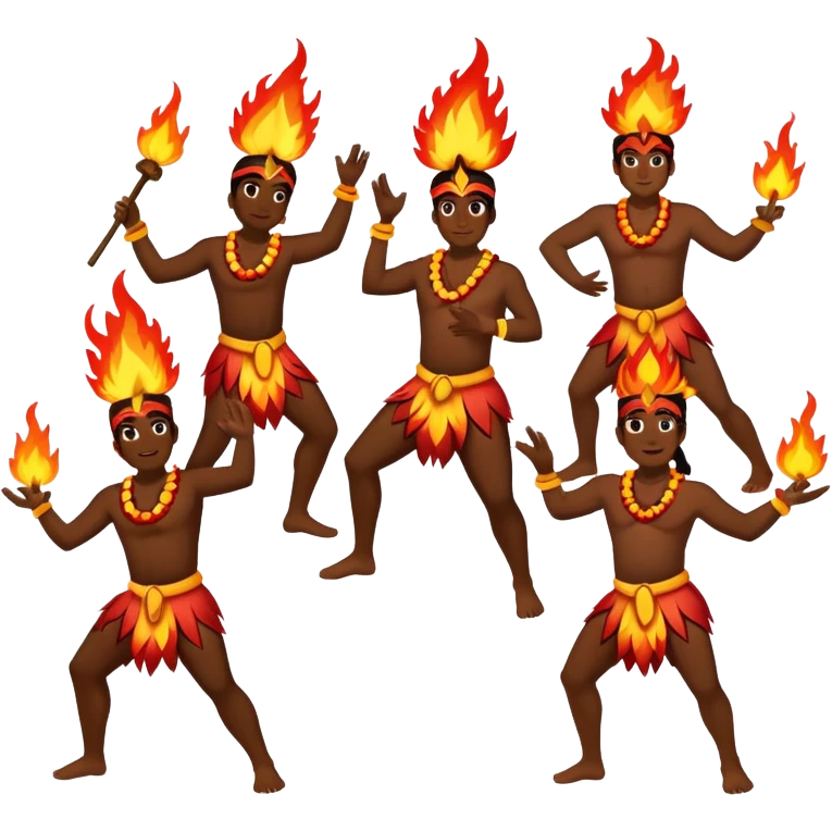 Hawaiian fire dancers emoji