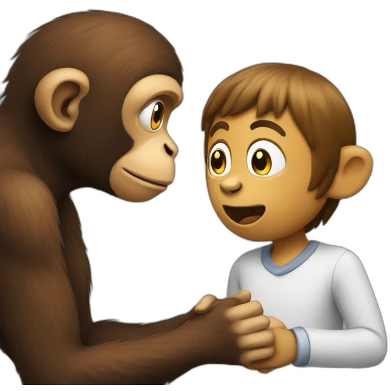 monkey talk with a human emoji