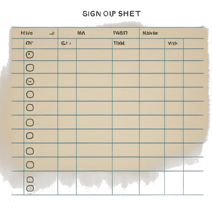 Sign up sheet emoji