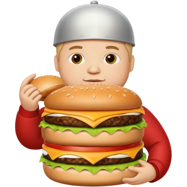Fat Boy with burger tower emoji
