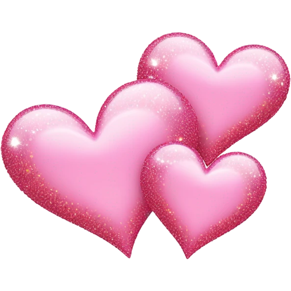 Three light pink hearts one smaller than the other with sparkles  emoji