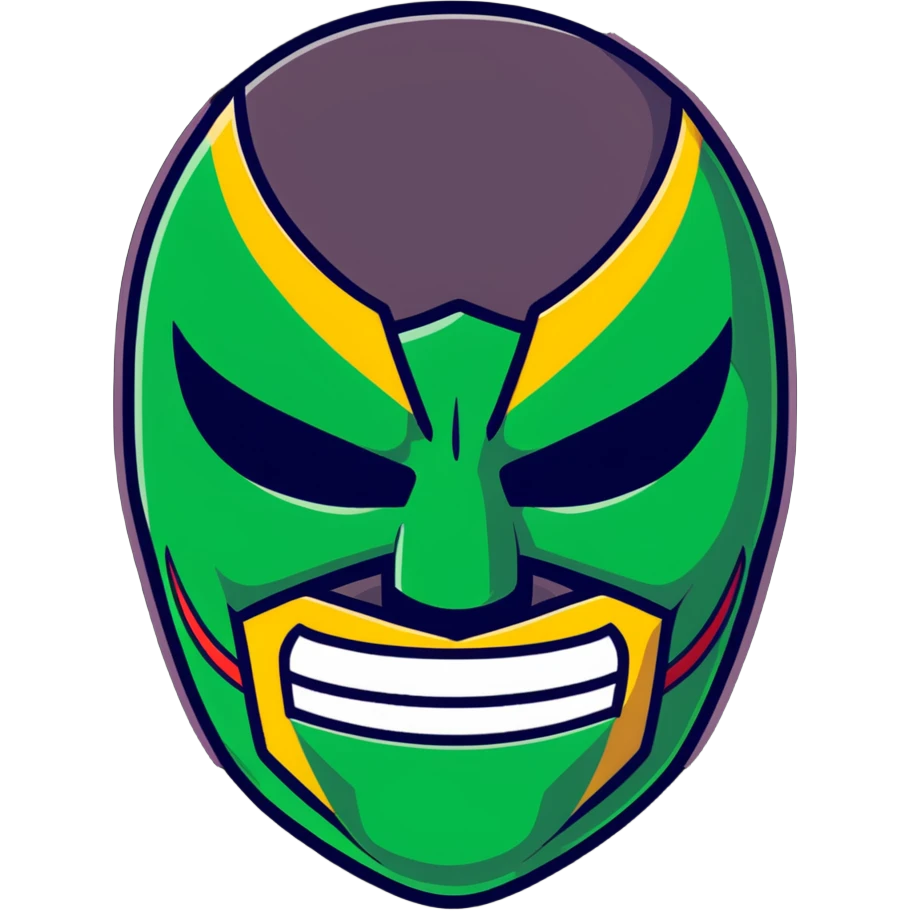 sinister luchador mask with evil expression emoji