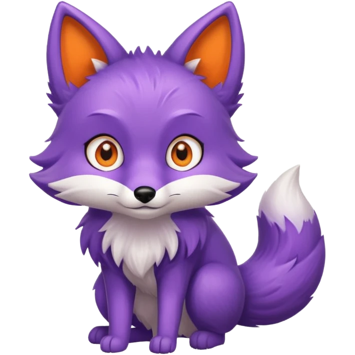 Purple colored fox emoji