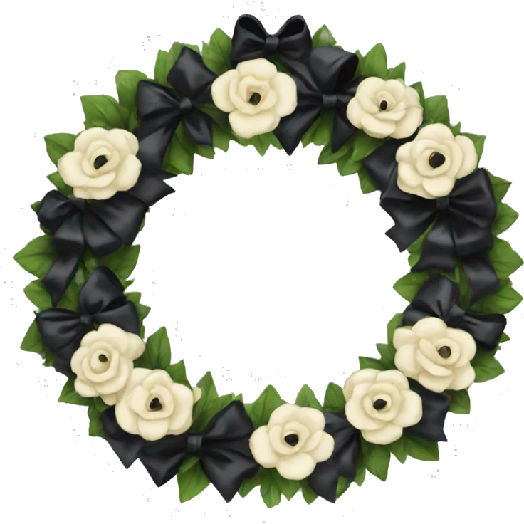Funeral wreath black bow emoji