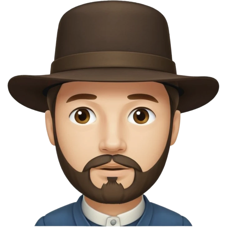 Amish man with goatee. Clean shaved above mouth  emoji