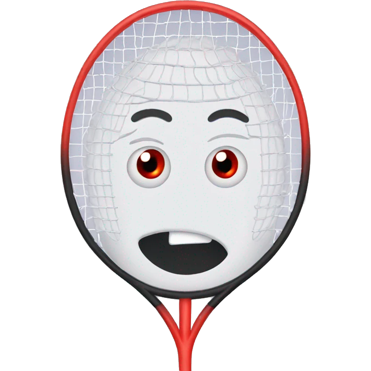 Badminton with red eyes emoji