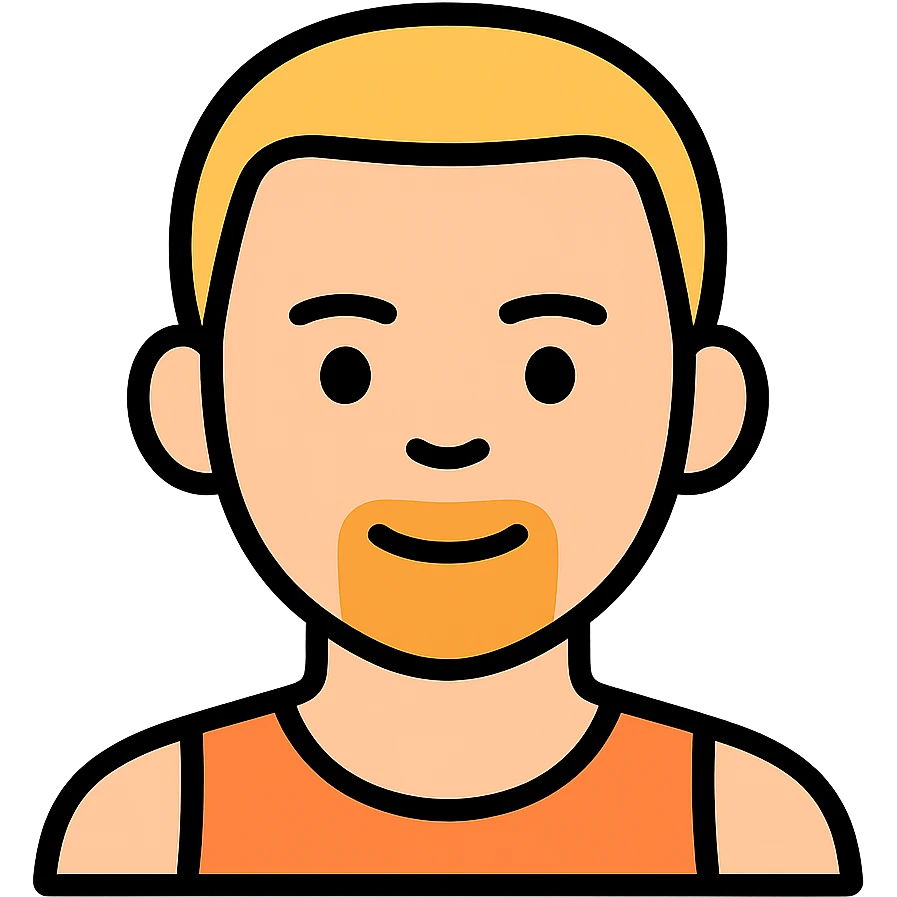 color outline icon of Stephen Curry's face with blonde hair, no beard emoji