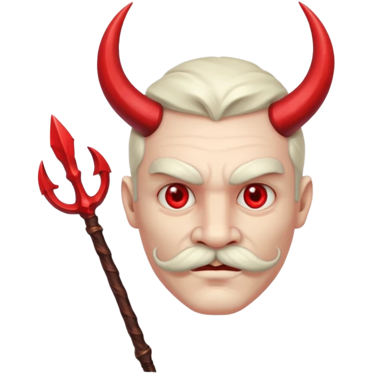 human colored demon with mustache and Trident emoji