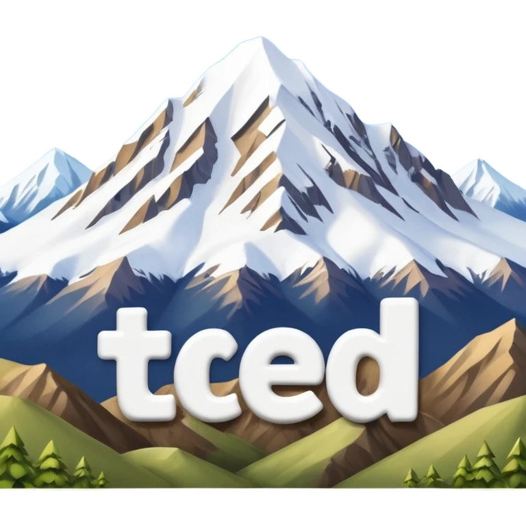 make me a emoji that has the name ted writen inside of a mountain range in new zealand and have the words nz writen under neath emoji