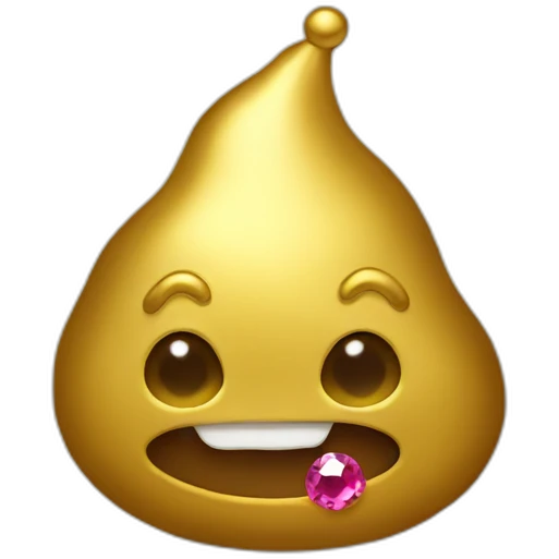 Gold poo with gems emoji