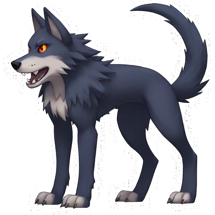 Edgy Colorful Digimon-Fakemon-Wolf full body emoji
