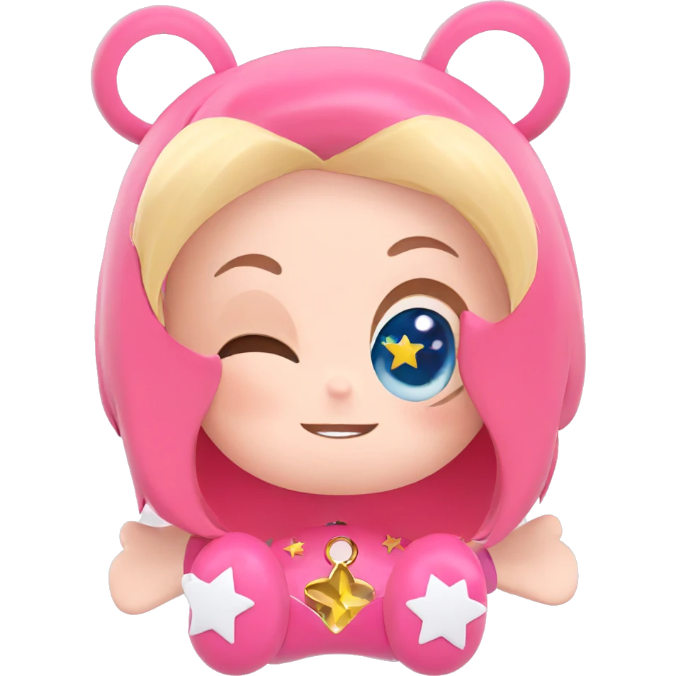 chibi girl with star smile emoji