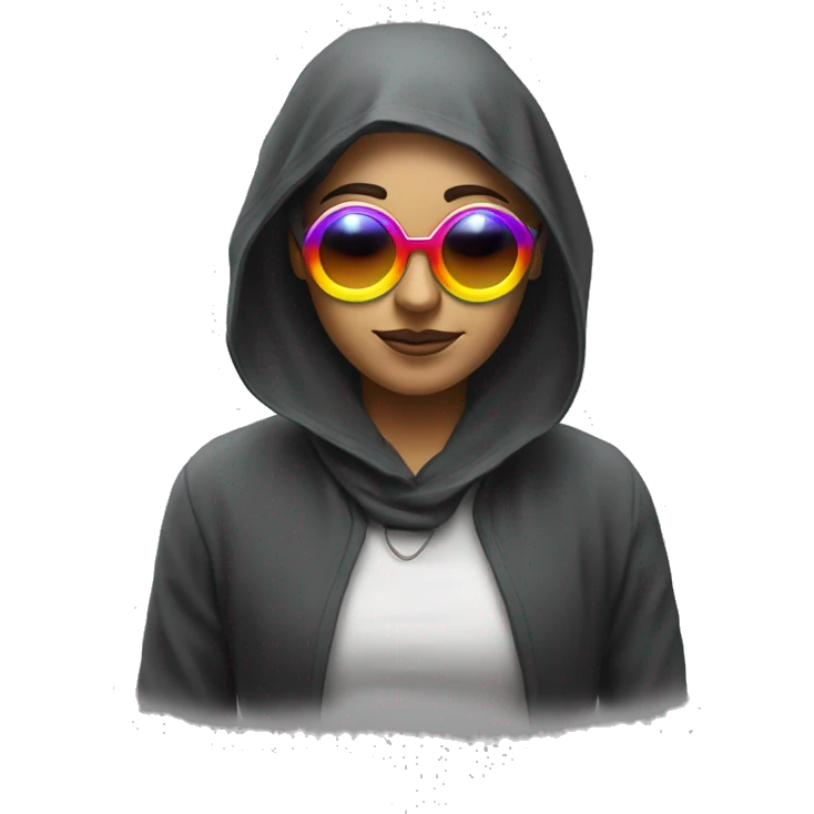Silent-mary-with-halo-and-rainbow-sunglases emoji